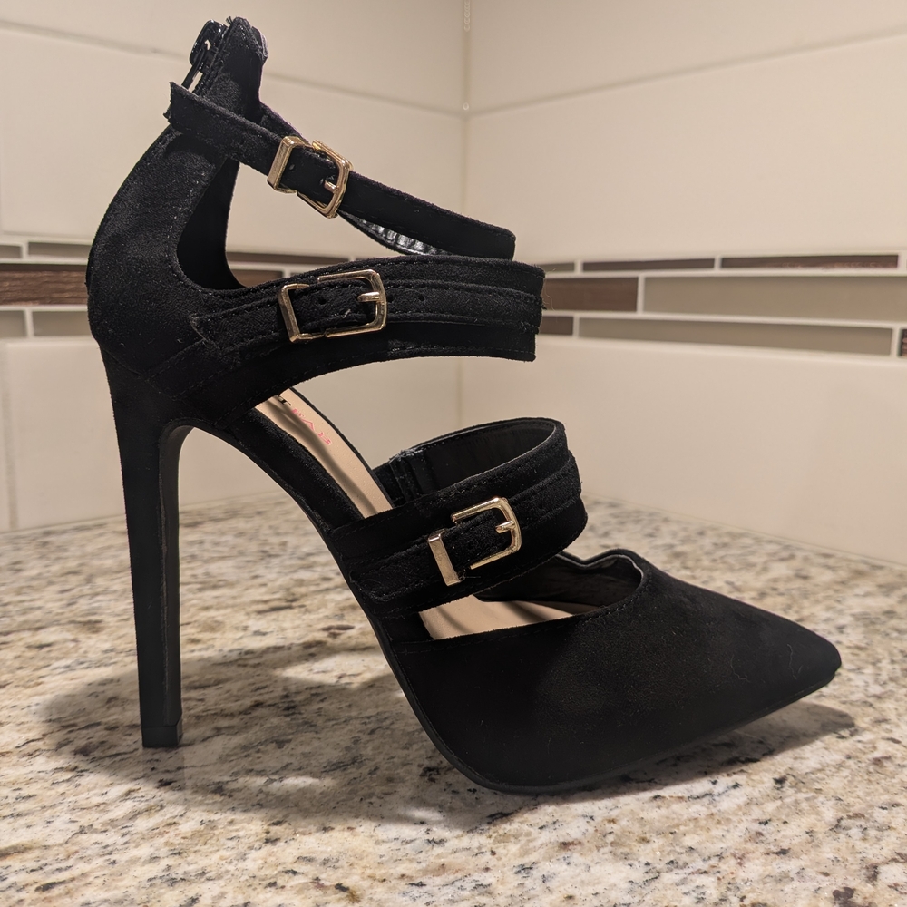 JustFab Black Strappy Heels